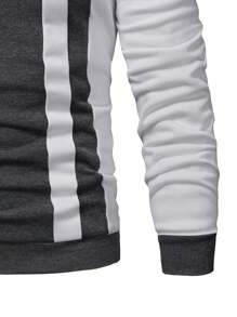 Manfinity Homme Men Color Block Sweatshirt For Spring & Autumn - Dark Grey - View 3