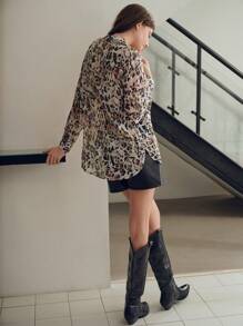 MOTF STUDIO 豹紋輕盈上衣 - 彩色 - 查看 7