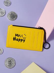 Mr Men Little Miss X SHEIN Cartoon Pattern Zippered Card Holder