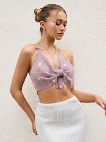 Glamine Purple Butterfly Shaped Party Camisole