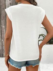 INAWLY Letter Graphic Batwing Sleeve Tee SUM MER BEACH - White - View 2