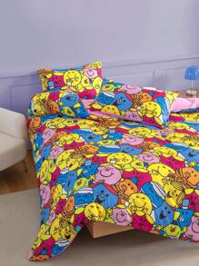 Mr Men Little Miss X SHEIN Allover Printed Duvet Cover Set