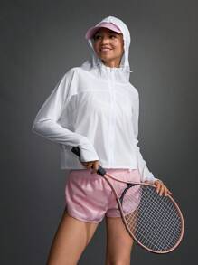 SHEIN Sport Gameset Sportjacke mit fester Kapuze und langen Ärmeln