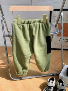 Boys' Casual Cool Utility Fleece Pants With Zipper Pockets, Keep Warm, Daily Wear