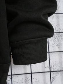 Manfinity Dauomo Plus Figure Print Drop Shoulder Sweatshirt - Black - View 6