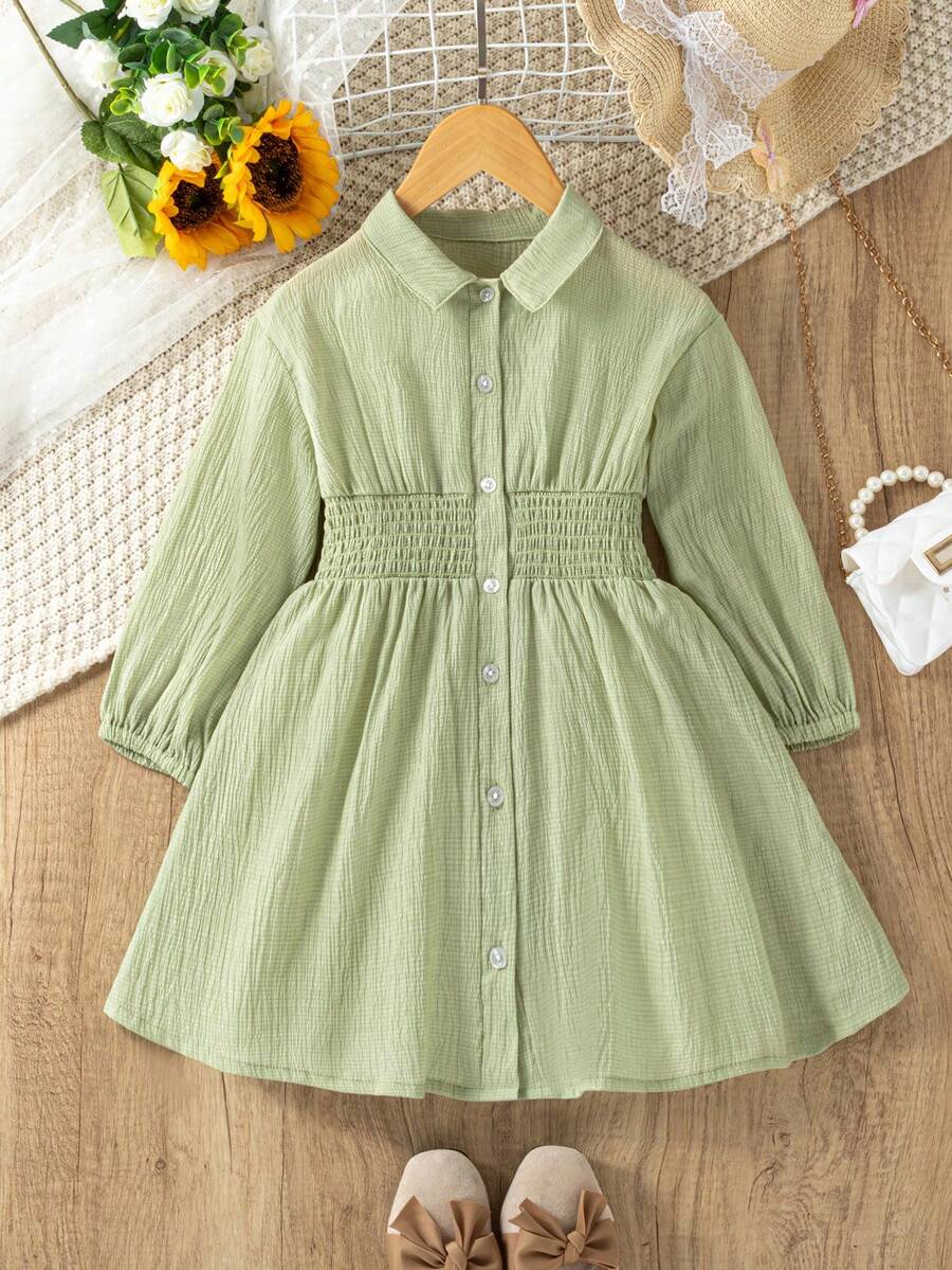 SHEIN Ropa juvenil femenina dulce y encantadora/fresca y fresca con tela texturizada de sensación 3D, transpirable y cómoda, personalizada, todo a juego, elegante y asequible, adecuada para usar sola en primavera/verano o combinar con camisas y vestidos en otoño/invierno - Verde - Ver 1