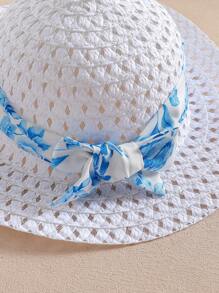 SHEIN Váy xếp nếp in hoa có mũ cho bé gái - Nhiều màu - Xem 5