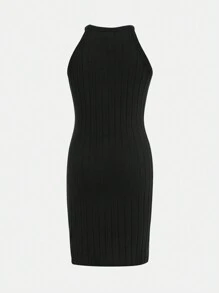 SHEIN Tween Girl 基本款休闲罗纹、豹纹和条纹图案印花多件套背心裙 - 彩色 - 查看 10