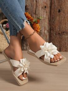 Tropiscape 2025春夏新款女士时尚优雅经典户外防滑耐磨蝴蝶结拖鞋,女士沙滩度假休闲凉鞋,营造度假氛围,放松身心,适合秋季、圣诞节、冬季等各种场合,也是圣诞礼物的理想之选。 - 米色 - 查看 6