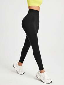 Eassivo Eassivo Mallas deportivas sin costuras de cintura ancha y gran elasticidad - Negro - Ver 6