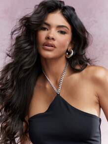 MISSGUIDED Chain Halter Neck Bodysuit - Black - View 3