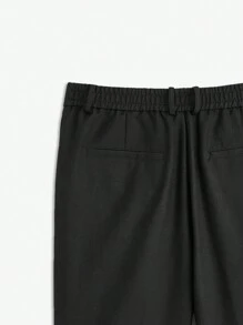 Manfinity VCAY Easy Care Woven Straight Leg Suit Trousers - Black - View 4
