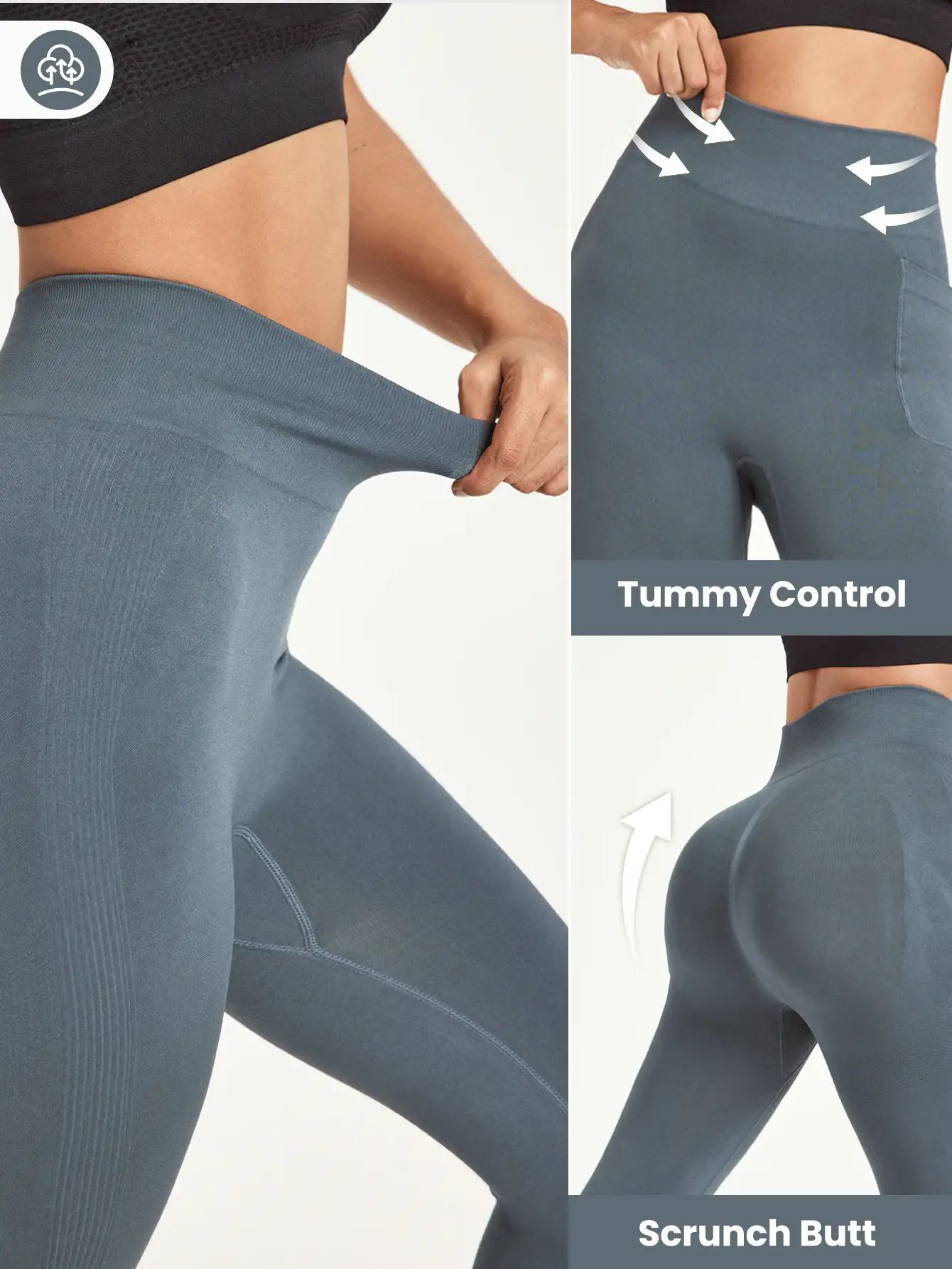 Easithlete 無縫高彈力寬腰運動緊身褲