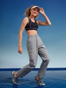 In My Nature Flap Pocket Side Cargo Pants - Grey - View 9