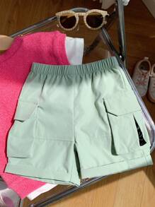 Baby Boys' Casual Daisy Ribbed Top With Utility Shorts, Fashionable And Stylish - Multicolor - View 4