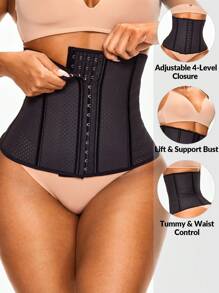 SHAPORA Sculpting Waist Trainer With Adjustable 4-Level Closure Shapewear Body Shaper -Tummy Waist Control - Black - View 1