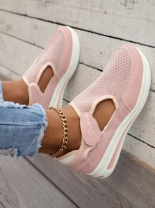 秋冬女款跨境网面运动鞋，新款春季平底低跟运动鞋，高鞋面防滑休闲运动鞋，随机发货