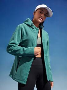 In My Nature 拉鍊帽衫保暖外套 - 綠色 - 查看 9