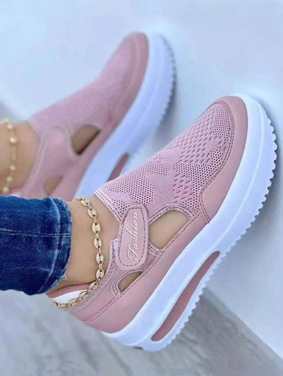 秋冬女款跨境网面运动鞋，新款春季平底低跟运动鞋，高鞋面防滑休闲运动鞋，随机发货