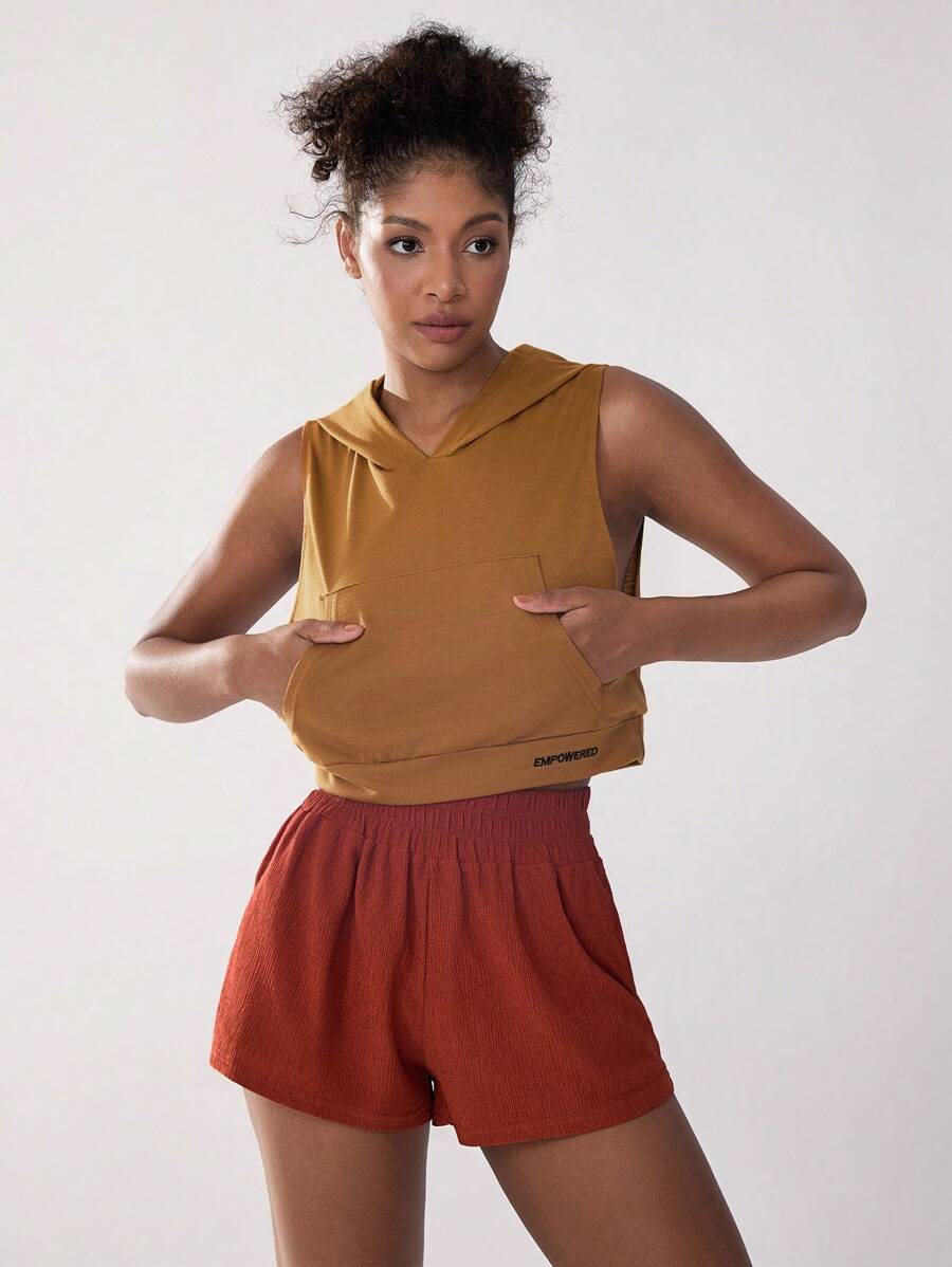 Easithlete 夏季口袋連帽運動衫 - 棕色 - 查看 1