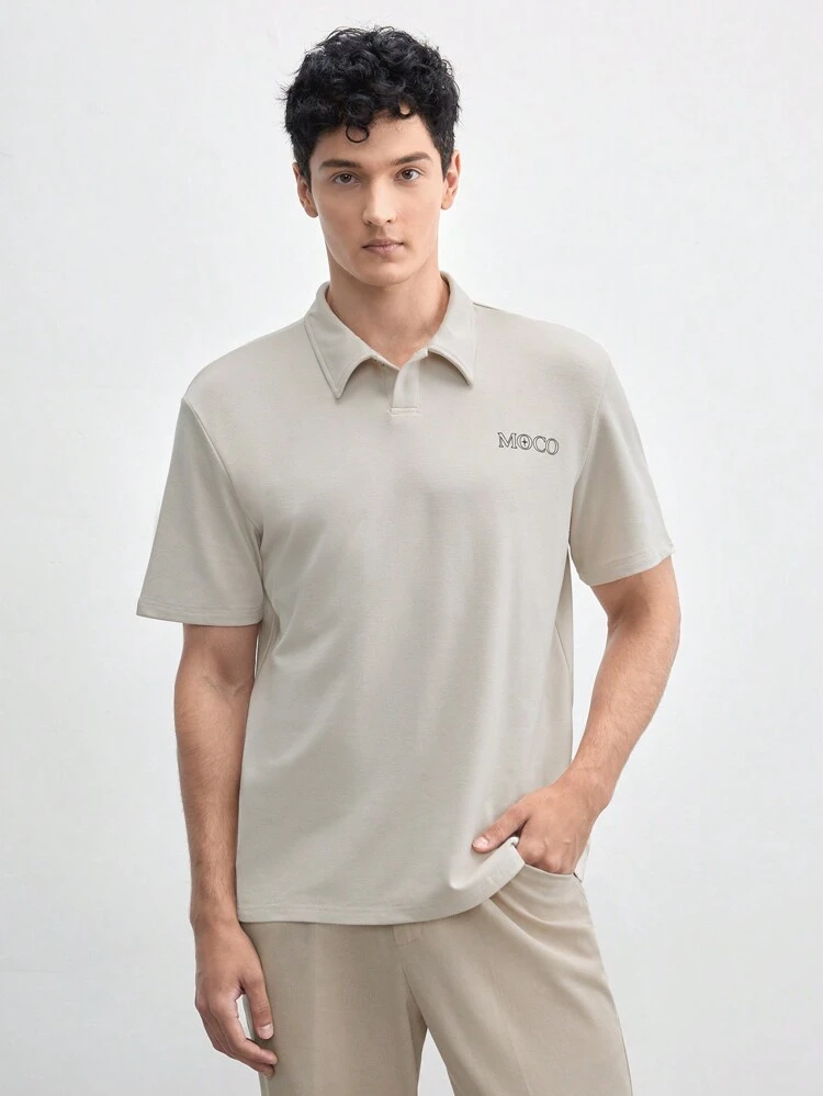 Cotton Men's Knitted Digital Printed Loose Casual Short-Sleeved Polo Shirt, Suitable For Daily Wear In Summer