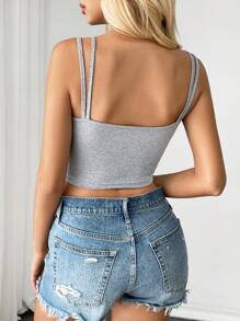Chiquease Women's Summer Solid Color Camisole With Built-In Bra
