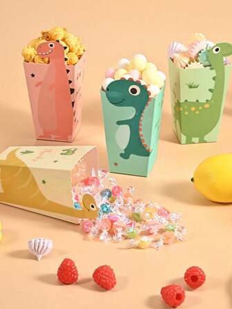 12 stuks dinosaurus popcorndozen voor verjaardagsfeestjes, Valentijnsdag en terug naar school