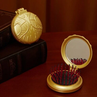 HARRY POTTER X SHEIN Golden Snitch Foldable And Compact Travel Comb Mirror, Gifts,Back To School