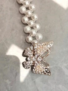 SHEIN Girls Casual Pink Plaid Blazer Jacket, White Top And Skirt 3pcs Set, Autumn/Winter New Arrival. This Set Uses A Pink Plaid Fabric With Pleated Skirt, And A Faux Pearl Elastic Waist Belt, Giving A Fashionable And Professional Look, Suitable For Daily And Formal Occasions, Allowing The Child To Show Confidence And Style. - Baby Pink - View 7