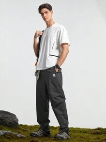 In My Nature 男士字母圖案束腰戶外褲 - 黑色 - 查看 4