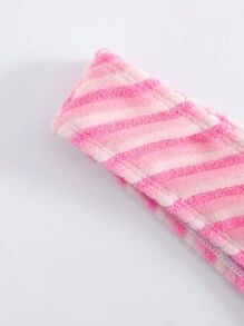 SHEIN Swim 女式條紋露背領帶性感比基尼套裝，適用於夏季沙灘 - 粉色 - 查看 3