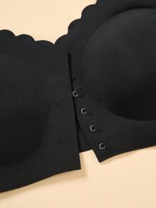 3pcs Women's Front Closure Strapless Bra With Removable Pads - Black - View 5