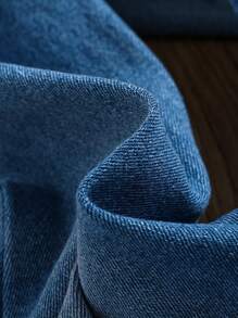 SHEIN 嬰兒女孩高腰彈性花卉刺繡喇叭褲，水洗女孩牛仔夏季套裝