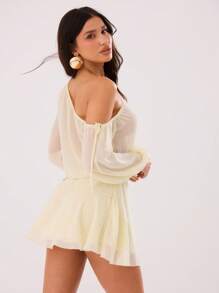 MUSERA 露肩飘逸迷你连衣裙，性感优雅，适合春夏外出穿着