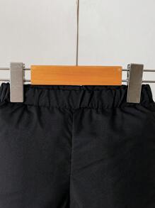 3 件套男婴印花连帽夹克套装，春夏季，保守运动休闲日常服装 - 黑色 - 查看 4