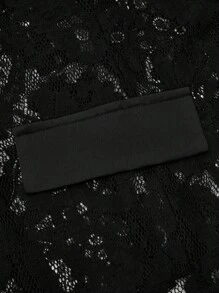 Allurite Plus Size Women'S Shawl Collar Lace Blazer Jacket Graduation,Back To School,Teacher Outfits For Women - Black - View 5