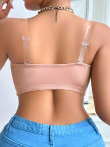 單片式前扣多碼胸罩，具鋼圈支撐 - 杏色 - 查看 2