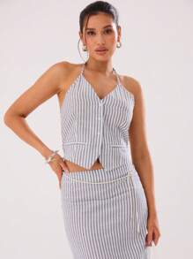 MUSERA 夏季细条纹吊带背心上衣，适合度假、春夏假期 - 彩色 - 查看 1