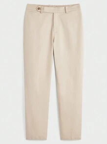 AKNOTIC Business Casual Men's Regular Fit Woven Casual Pants With Pockets, Daily Wear And Commuting - Khaki - View 8