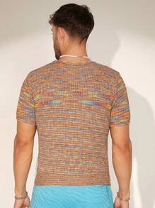Manfinity Homme Men Round Neck Space Dye Knit Top - Multicolor - View 2