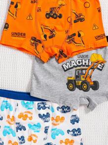 青少年男孩内衣趣味汽车印花6条装可追溯棉质平角内裤 - 彩色 - 查看 7