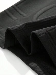 Men's Summer Letter Embossed Print Round Neck Short Sleeve Casual T-Shirt - Black - View 4