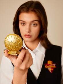 HARRY POTTER X SHEIN 金色飞贼可折叠便携旅行梳镜，礼物，返校季 - 金色 - 查看 2