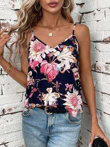 SHEIN Clasi 女士夏季假日花卉印花休閒背心上衣