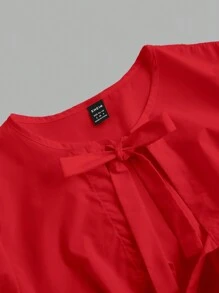 COSMINA 趣味可愛蝴蝶結泡泡袖上衣