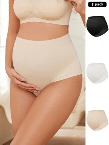 Moonlight&Mama High Waist Multi-Colored Knitted Thin Maternity Panties (Set Of 3) - Multicolor - View 5