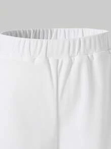 SHEIN 2 chiếc áo thun nam tay ngắn in họa tiết và quần short thường ngày, dành cho thanh thiếu niên và người lớn - màu đen - Xem 3