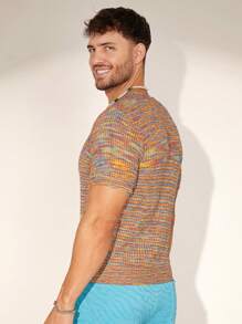 Manfinity Homme Men Round Neck Space Dye Knit Top - Multicolor - View 4