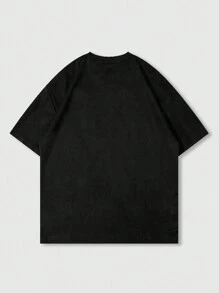 ROMWE MEN Street Life T-shirt imprimé à manches courtes pour hommes, convient pour le port quotidien au printemps et en été
