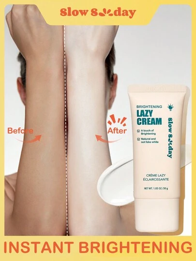 SlowSunday Brightening Lazy Cream, Lämplig för kropp och ansikte, Ger direkt ljusare hudton, Förbättrar hudtonen, Skapar ett naturligt utseende; Klibbar inte och lämnar inte fläckar på kläder, Mysiga vinterkläder, Lämplig för vintern, Y2K, För alla hjärtans dag, Alla hjärtans dag-present, Alla hjärtans dag-present, För Ramadan, Ramadans festivalsammankomster och presenter, Perfekt för fest